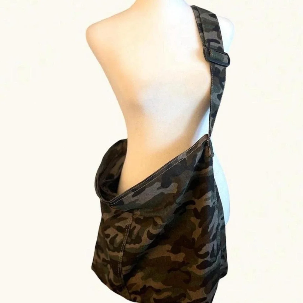 Awesome Unisex Large Capacity Canvas Crossbody Tote Bag - Camo - New